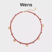 新年礼物 Wens浮雕吊坠红玛瑙串珠手链女本命年小众转运红绳