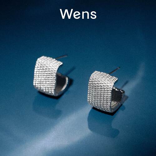 Wens浮光系列链条C形圈圈耳饰女