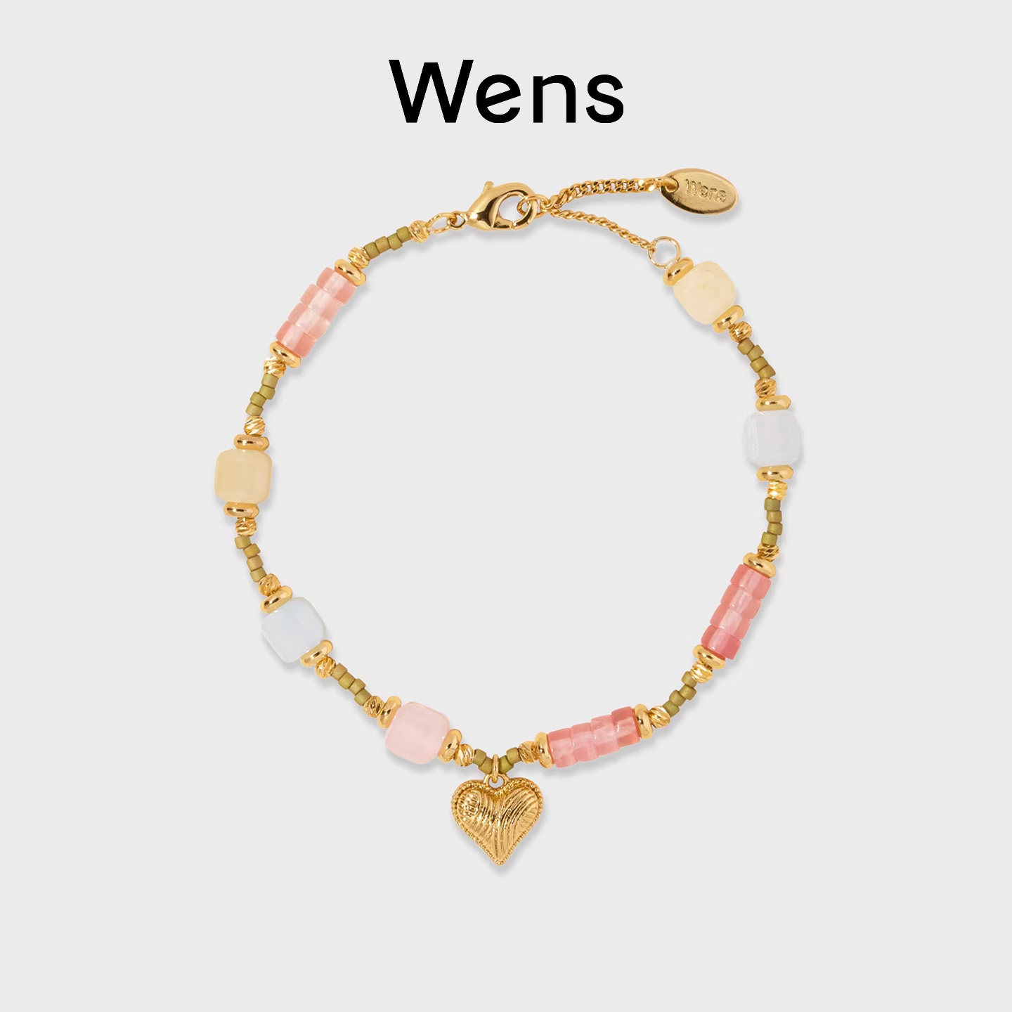 Wens「我的心」糖果彩色串珠手链手绳女生日礼物送女友