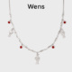 Wens「瓶」系列浮雕瓶红玛瑙项链女金银双色可叠戴新年红色礼物