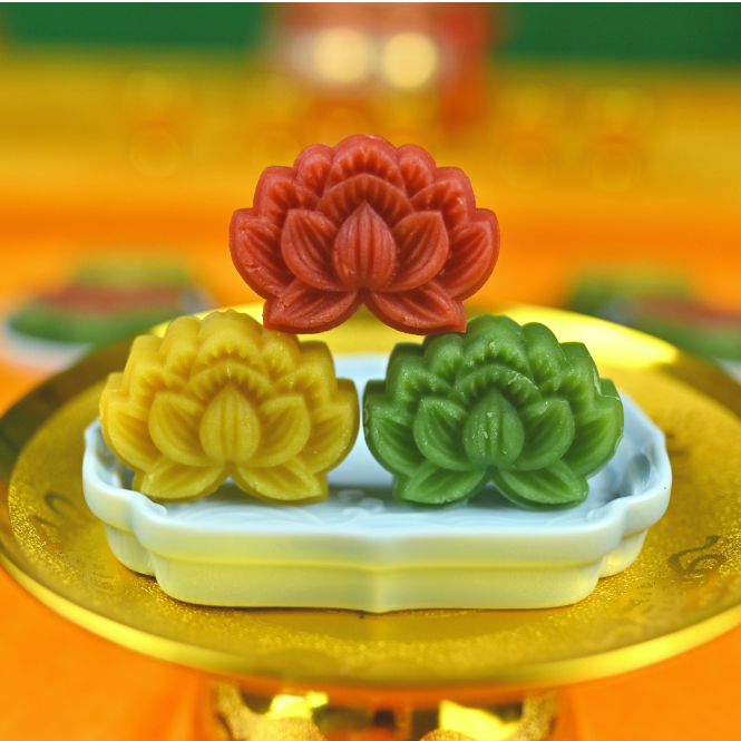 素食糕点小莲花红豆糕供佛传统精美茶点手工祈福贡品拜拜素食年货