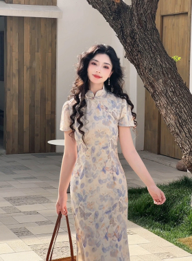 故双栖【诗韵】日常新中式气质文艺旗袍女夏改良年轻款国风连衣裙
