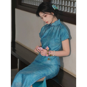 少女复古民国风2024新款 故双栖 气质绝美旗袍年轻款 新中式 苍岚