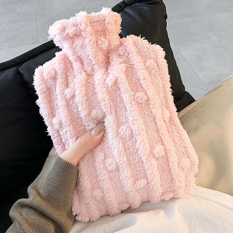 毛绒热水袋注水大号加厚暖水袋灌水被窝专用新款女热敷暖脚暖手宝