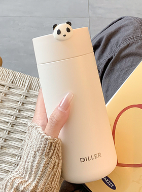 简约保温杯女生高颜值泡茶水杯女新款2025便携316不锈钢女士杯子