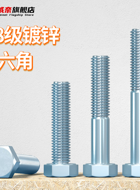 威奈4.8级镀锌外六角螺丝高强度六角螺栓外六方螺丝M6M8M10M12M20