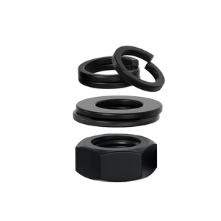 8.8级黑色高强度六角螺母螺帽含平垫片弹垫圈M2M3M4M5M6M8M10M18