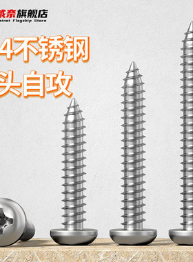 304不锈钢自攻螺丝圆头十字自攻螺丝钉配件木螺丝钉M1M3M4M5M6M8