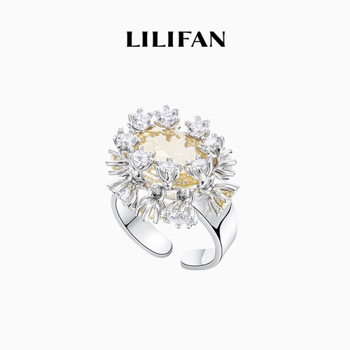 [陆柯燃同款] LILIFAN莉莉梵 蒲公英宝石戒指 精致高级925银镀金
