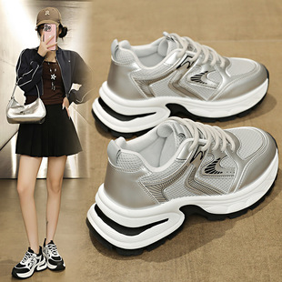炸街学生休闲鞋 ZY169复古拼色老爹鞋 女鞋 新款 女厚底运动 2025秋季