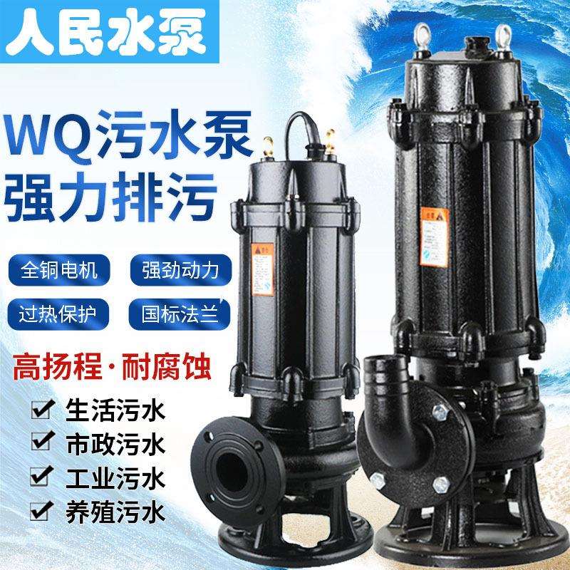 人民污水泵380v三相集水坑排污潜水泵地下室洗轮机工地潜污泵提升