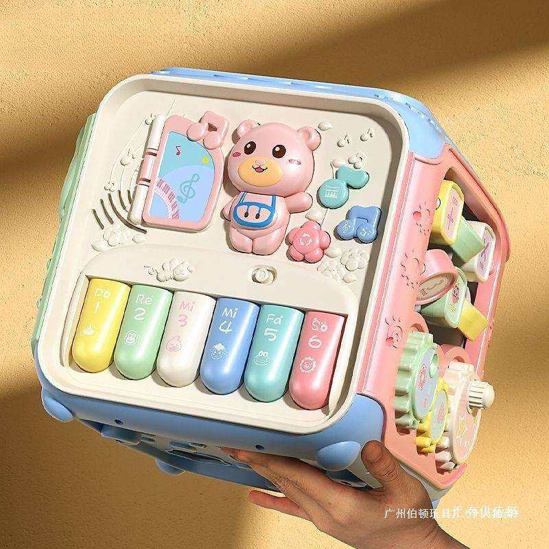 Y8Z手拍鼓婴儿玩具一岁宝宝六面体音乐儿童拍拍鼓益智早教六个月