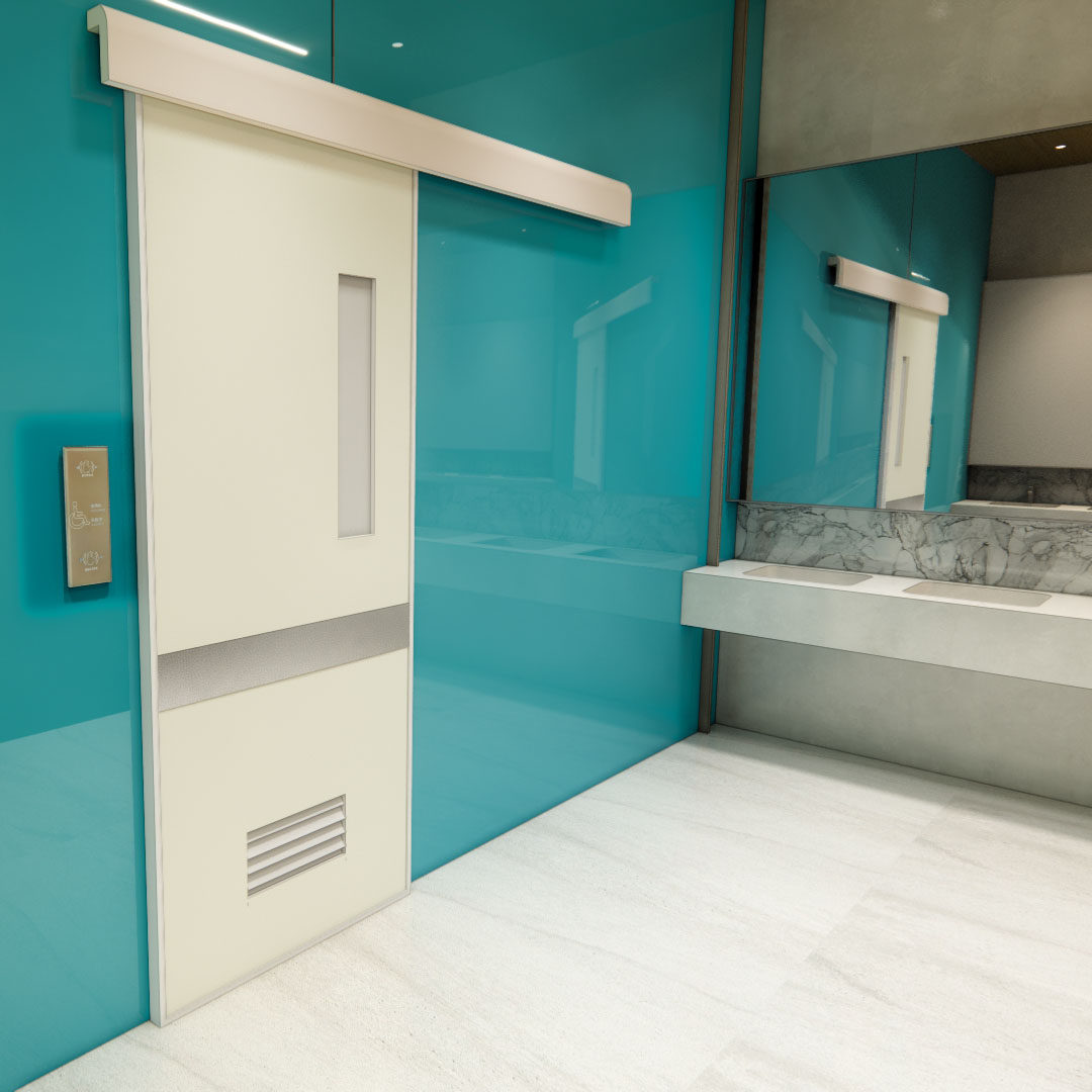 卫生间电动门第三残疾母婴室门残疾人门车站高铁飞机场手挥感应门