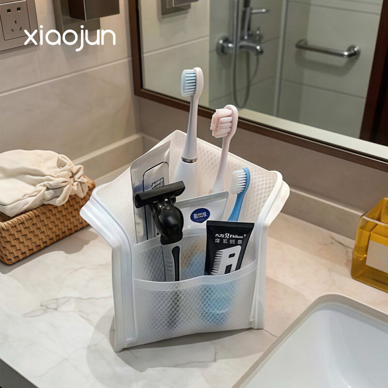 可站立的洗漱包！旅行出差便携化妆包网格牙膏收纳包EVA防水耐磨