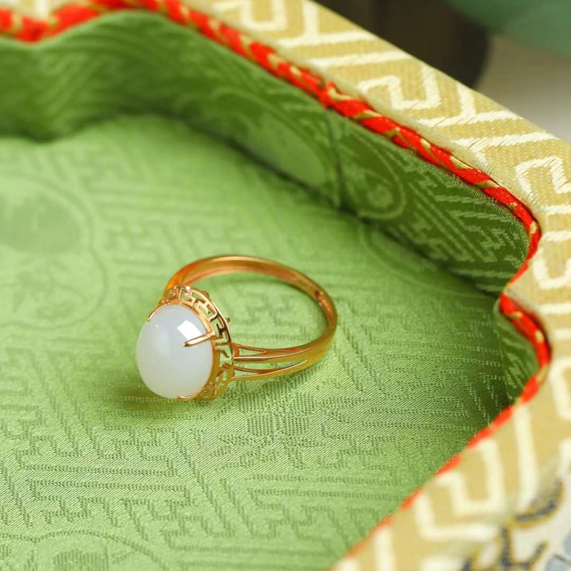 羊脂白玉戒指青海料戒指