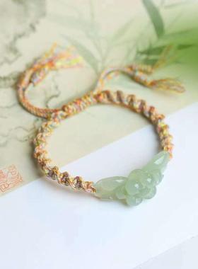 晴水色莲花青海料手链