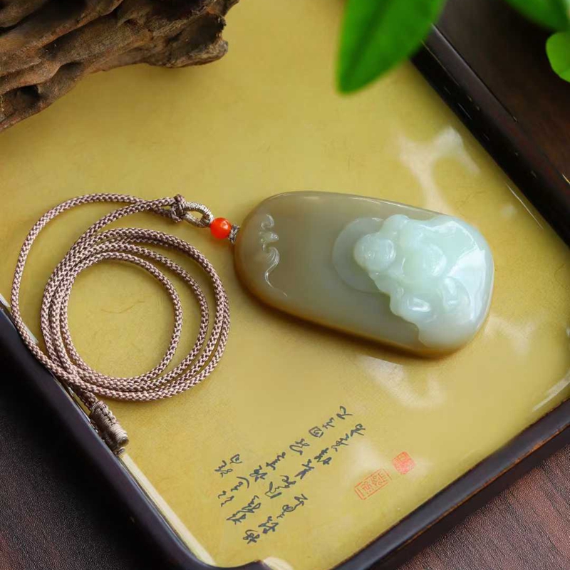 天然和田玉玉器工厂店新疆且末料糖料工艺品玉石弥勒佛吊坠挂件