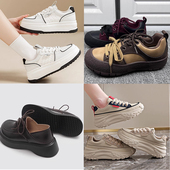 春季 新款 显脚小百搭休闲鞋 爆款 软底厚底老爹鞋 黑色运动鞋 女2025