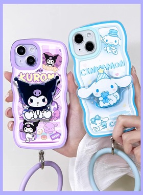 可爱库洛米挂链适用三星s24ultra手机壳s23fe防摔s21+新款a03卡通a15女a23气囊支架a33全包a51/a54硅胶a72