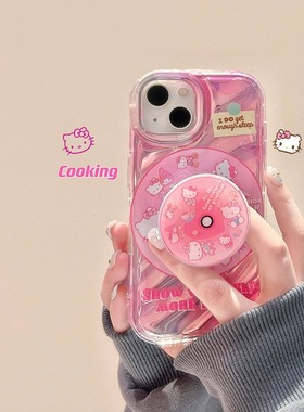 可爱Kitty猫唱片支架opporeno10手机壳8pro+硅胶7se男女a36卡通a93s新款a96可爱a72全包a11x防摔软壳苹果14