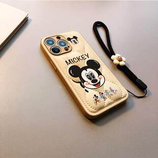 迪士尼米奇适用三星s26ultra手机壳s25edge羽绒服s24+女s23plus新款a15网红a16高级a17全包a54硅胶a35防摔a56