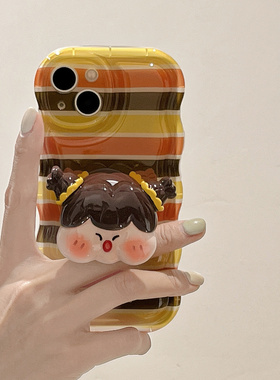 腮红女孩opporeno8/9pro+手机壳reno4se波浪边findx5拼色条纹a55可爱a96卡通女k9s新款r17硅胶防摔苹果14