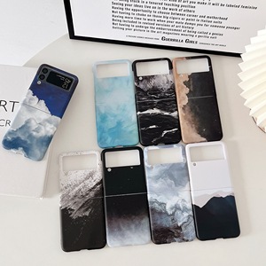 ins个性油画适用三星zflip4手机壳Galaxy Z Flip3简约男女华为p50Pocket折叠款全包oppofindN2flip防摔硬壳