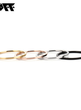 XXOFF简约风戒指多色设计小众细款素圈钛钢指环情侣戒指女生礼物