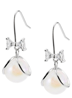 XXOFF宇宙精灵耳饰925银闪钻蝴蝶结幻彩珠小众设计女士耳钩耳环