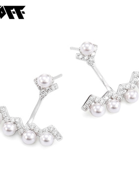 XXOFF耳饰925银小众设计轻奢多戴法镶钻排钻贝珠吊坠耳环节日礼物