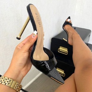heels sandals 尖頭涼拖鞋 high women leather for 女42 slippers