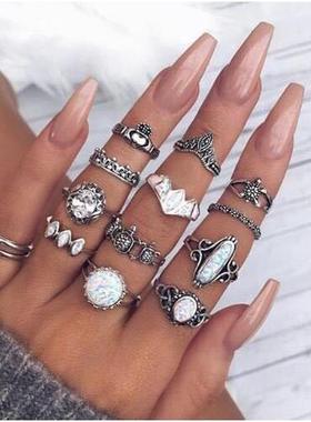 New knuckle ring Vintage 14 Piece Set Rings 复古星空套装戒指