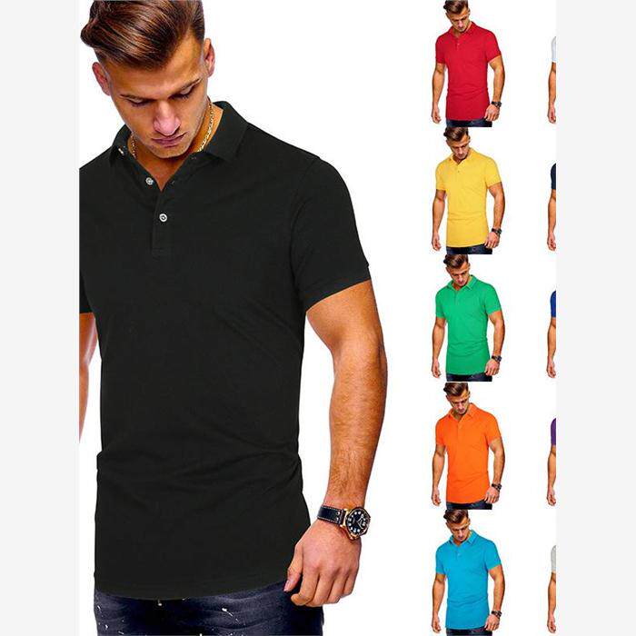 跨境男装大码男式休闲POLO衫夏季男短袖欧美t恤男定制服装