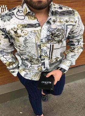 2024秋季欧美男士印花长
