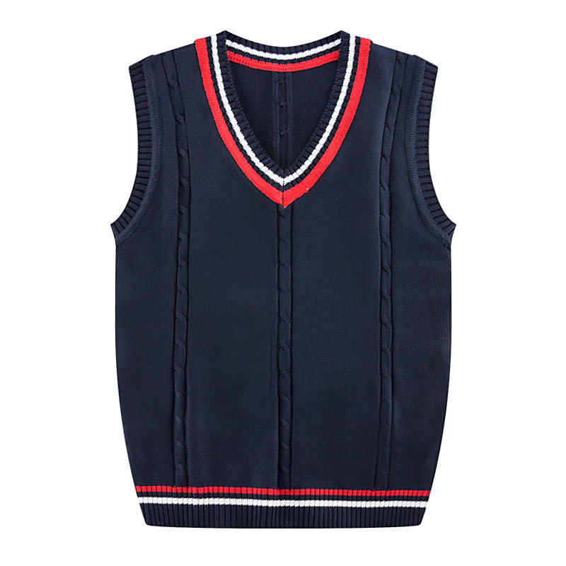 胖男孩12毛衣背心马甲13大童班服无袖毛坎肩15岁初中学生针织马夹
