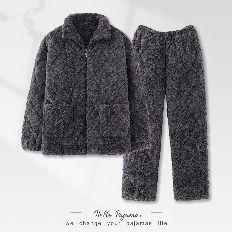 高档加厚三层夹棉袄睡衣男士冬季加厚立领保暖长袖大码家居服套装,女士内衣/男士内衣/家居服,睡衣/家居服套装,淘宝优惠券,粉丝福利购,淘宝优惠卷