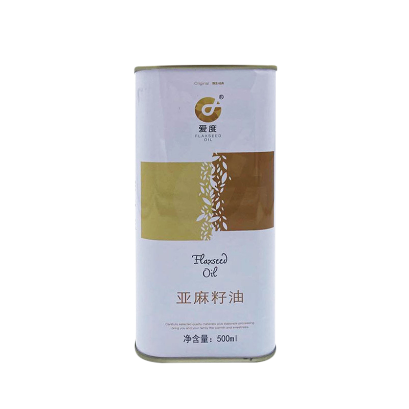 愛度亞麻籽油冷壓榨一級(jí) 物理壓榨胡麻油  食用油 500ml*4桶 包郵