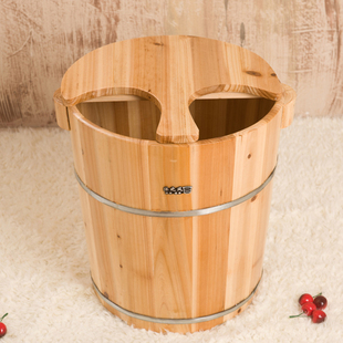 TUF440CM高足浴桶泡脚木桶洗脚盆实木木质足疗桶家用足浴桶加盖