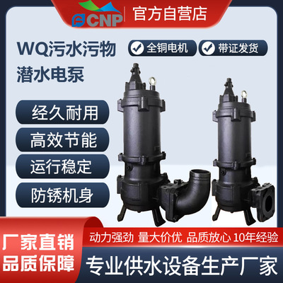 WQ潜水排污泵无堵塞切割式污水泵深井泵小区地下室潜污泵变频节能