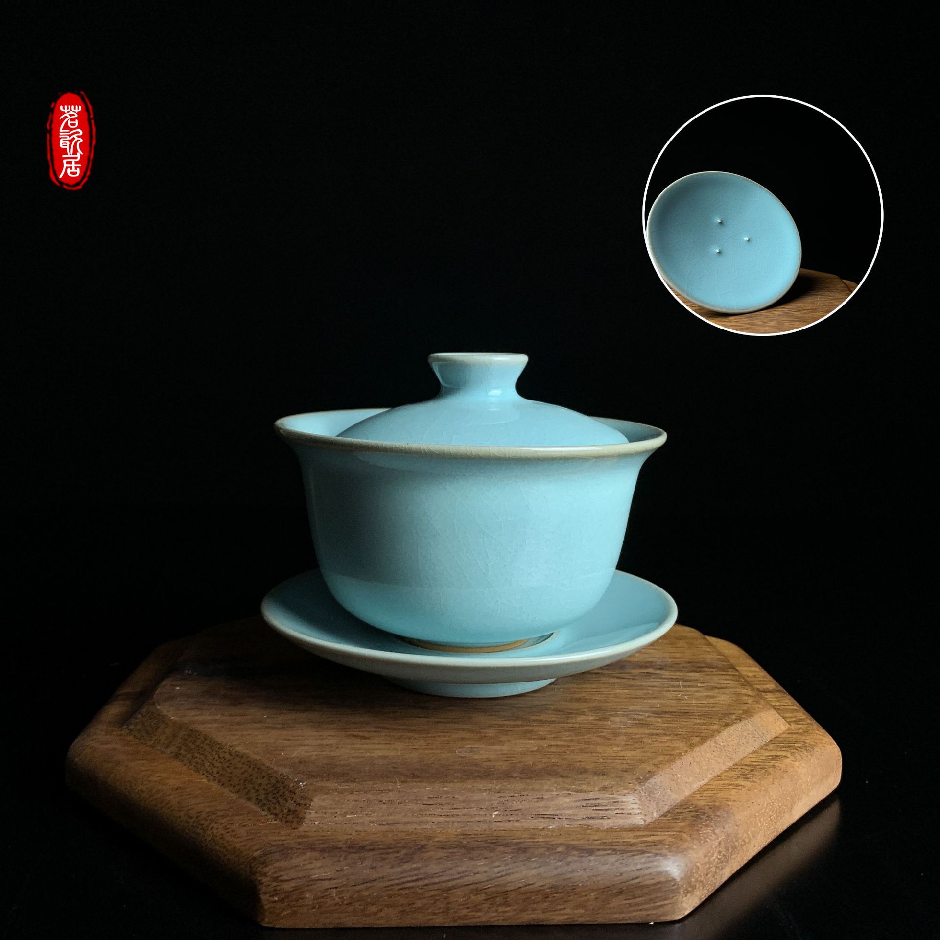 源头工厂 汝窑 汝州汝瓷 三才盖碗 茶碗 陶瓷 水杯 茶杯