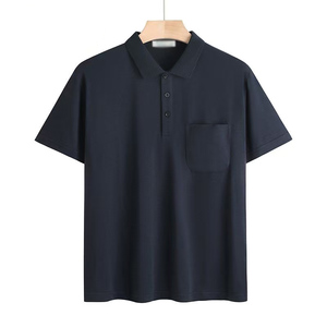 纯棉爸爸短袖t恤翻领中年男士夏装宽松中老年人男装polo衫上衣服