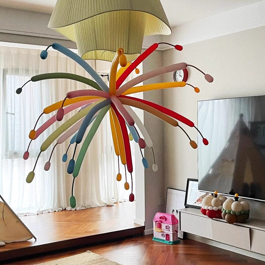 烟花气球生日派对主题策划开学教室场景布置装饰彩色长条魔术气球