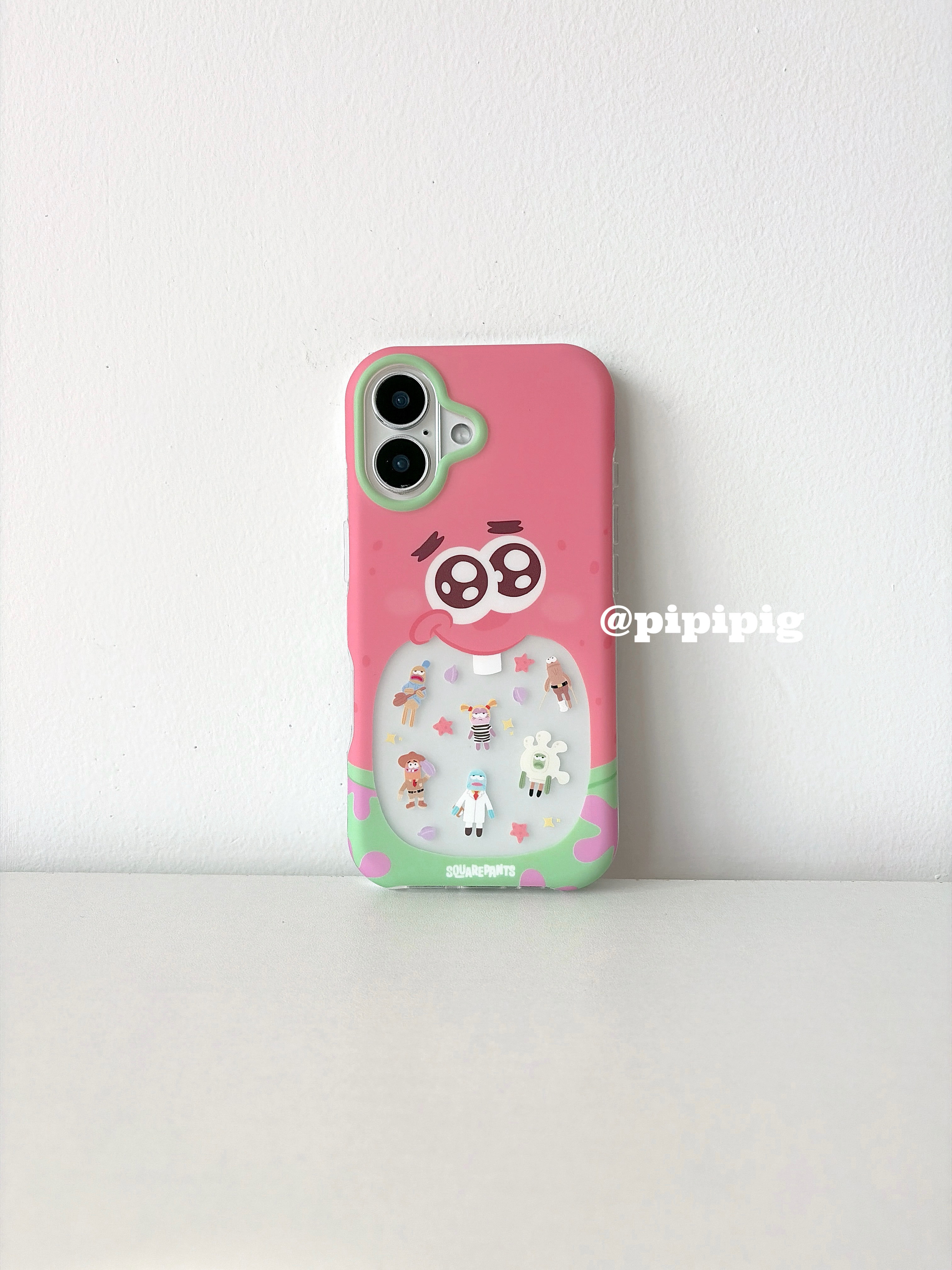 Pipipig粉色镂空派大星ins韩风网红同款适用于苹果18ProMax手机壳iPhone17可爱卡通16Pro小众15少女心萌童趣