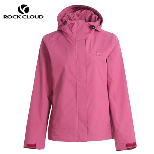 户外女款防风防水连帽冲锋衣