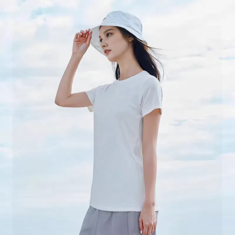 RockCloud岩云T恤吸湿速干2025新品女款针织圆领宽松短袖T恤衫