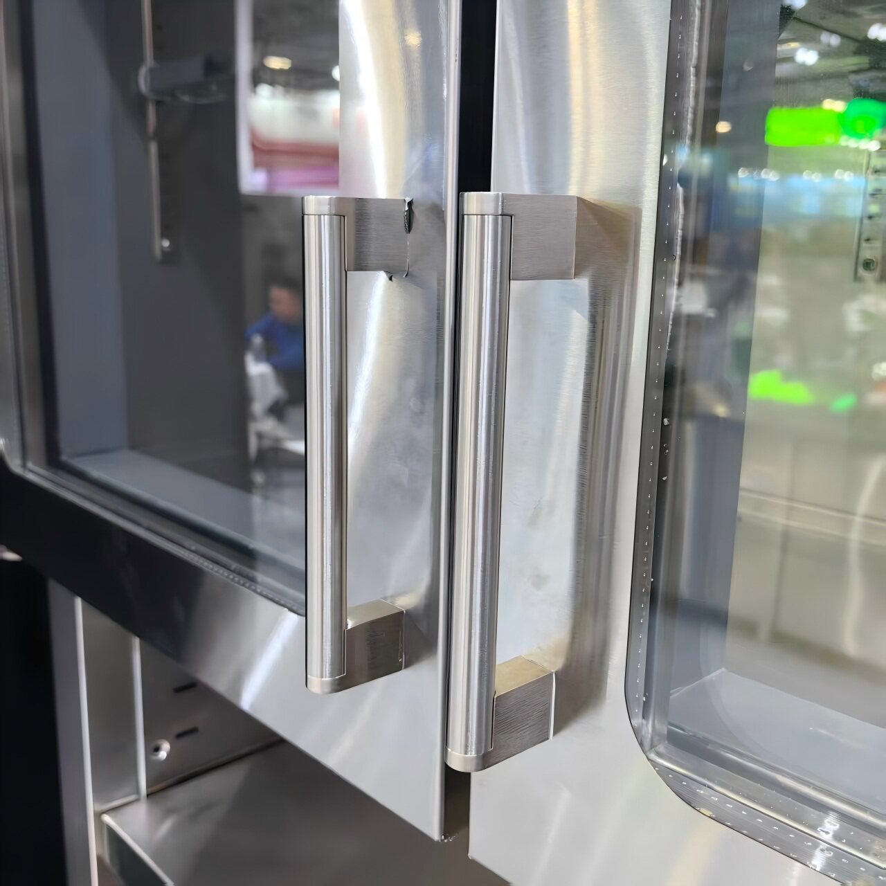 商用阶梯玻璃门把手弧形玻璃展示柜不锈钢通用门拉手点菜冰柜配件