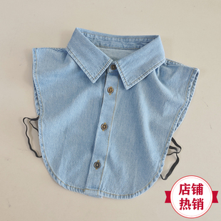 2025年秋冬牛仔假领子百搭衬衫女假衣领内搭尖圆气质衣领毛衣装饰