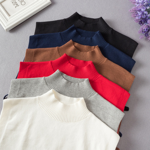 秋冬针织半高领假领子女内搭装 饰领高领衬衣领打底衣领