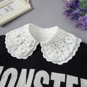 减龄显瘦三层大翻领雏菊装 饰假领子甜美可爱娃娃领毛衣内搭假衣领