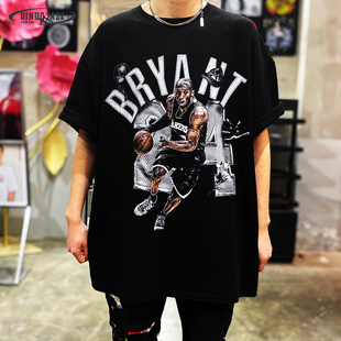 厚重感!重磅270克纯棉!oversize大码篮球黑曼巴科比复古短袖T恤